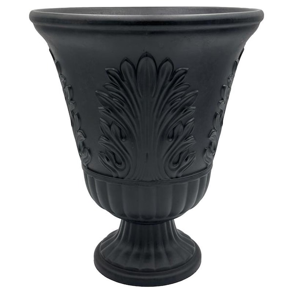 Classic Home & Garden Classic Home & Garden 19 in. H X 16 in. D Plastic Larissa Urn Planter Black 416P-001R - main